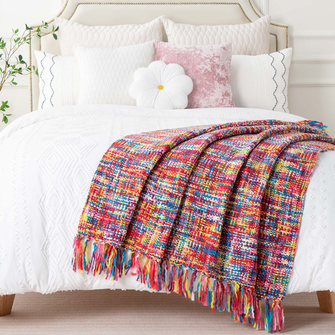 Couverture tissée colorée